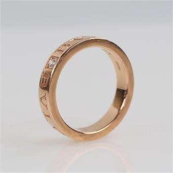 Bvlgari 18kt Rose Gold Diamond B. Zero 1 Ring-Evaluated By Our Certified Gemologist-AGS/GIA