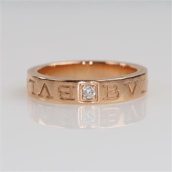 Bvlgari 18kt Rose Gold Diamond B. Zero 1 Ring-Evaluated By Our Certified Gemologist-AGS/GIA