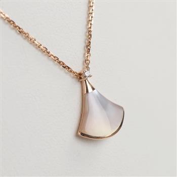 Bvlgari 18kt Rose Gold Divas Dream Necklace With Diamond Pendant-Evaluated By Certified Gemologist