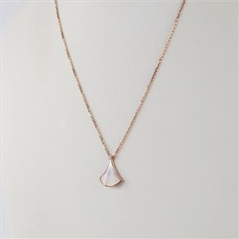 Bvlgari 18kt Rose Gold Divas Dream Necklace With Diamond Pendant-Evaluated By Certified Gemologist