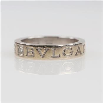 Bvlgari 18kt White Gold Diamond B. Zero 1 Ring-Evaluated By Our Certified Gemologist-AGS/GIA