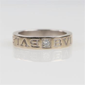 Bvlgari 18kt White Gold Diamond B. Zero 1 Ring-Evaluated By Our Certified Gemologist-AGS/GIA