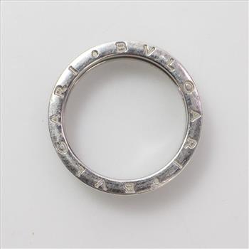 Bvlgari Silver And Black Ceramic Save The Children Ring, 7.53g