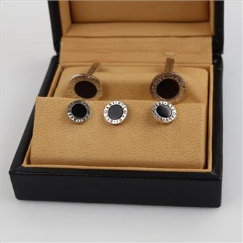 Bvlgari Sterling Silver Cufflinks, 5 Pieces
