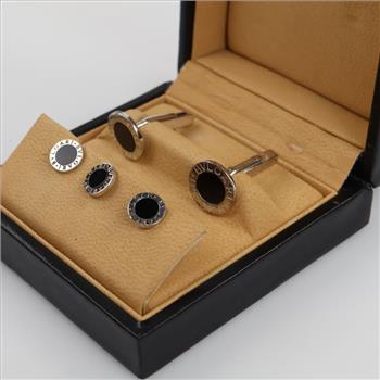 Bvlgari Sterling Silver Cufflinks, 5 Pieces
