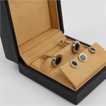 Bvlgari Sterling Silver Cufflinks, 5 Pieces