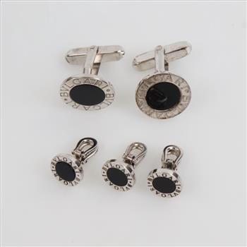 Bvlgari Sterling Silver Cufflinks, 5 Pieces