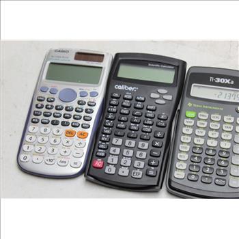 Caliber, Casio, Texas Instruments Calculators 4 Pieces
