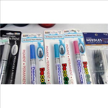 Calligraphy Markers, Paint Markers, Jar Candles, Sanding Needles, And More, 16 Pieces
