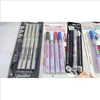 Calligraphy Markers, Paint Markers, Jar Candles, Sanding Needles, And More, 16 Pieces