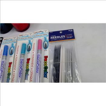 Calligraphy Markers, Paint Markers, Jar Candles, Sanding Needles, And More, 16 Pieces