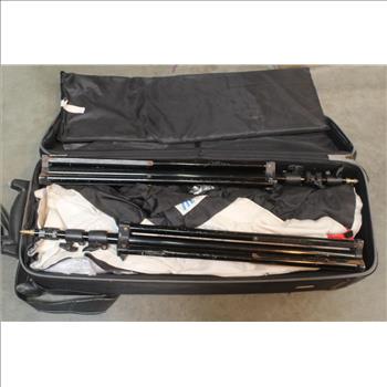 Calumet MF6040 Light Stands &  Calumet Travelite 750R Strobe Lights; 4 Pieces