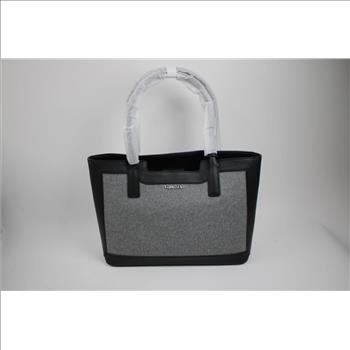 Calvin Klein Black/Gray Wool Tote Bag