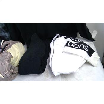 Calvin Klein, H&M Divided Jackets, Dress, Sweaters, 6 Pieces In Storage Bin