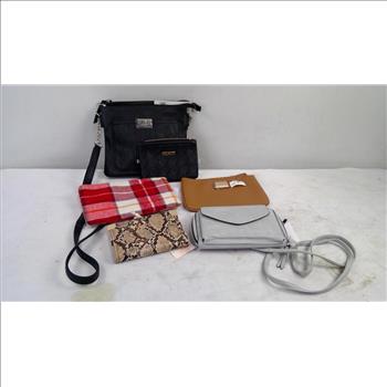Calvin Klein, Joan & David, And More Handbags, Zipper Wallets Bulk Lot, 6 Pieces
