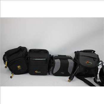 Camera Bags Bulk Lot With Tripod Sandbags And Black Light Lamp, 11 Pieces