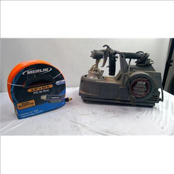Campbell Hausfeld Turbine Paint Sparying System, With Merlin 3/8" X 50ft. PVC Air Hose