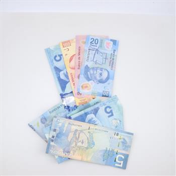 Canadian Dollars And Mexican Pesos, 7 Pieces