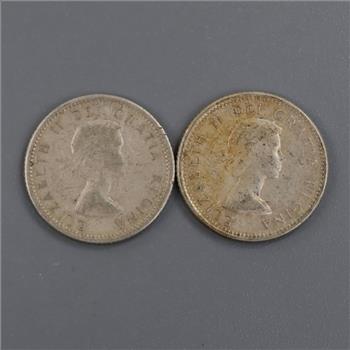 Canadian Silver 10 Cents, 2 Pieces