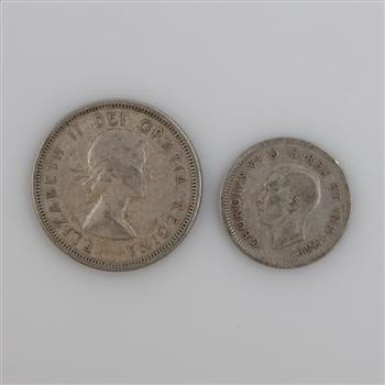 Canadian Silver Coins, 2 Pieces