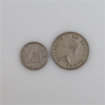 Canadian Silver Coins, 2 Pieces