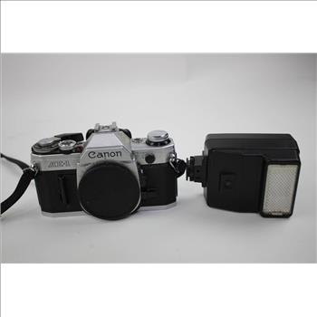 Canon AE-1 Camera, Canon FD Camera Lenses, Canon Speedlite, 5 Pieces