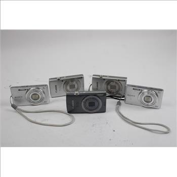 Canon And Sony Digital Camera Lot + Accessories, 36 Pieces