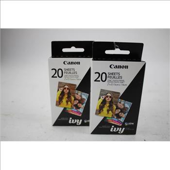 Canon Ivy Mini Photo Printer, Zink Photo Paper 20-Pack Sheets, 3 Pieces