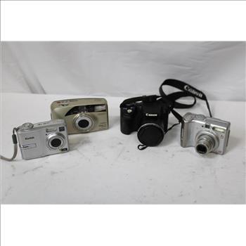 Canon, Kodak, Kyocera Digital Cameras Bulk Lot, 4 Pieces