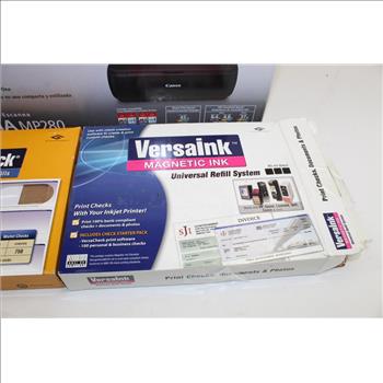 Canon Pixma Printer, Versaink Magnetic Ink, & Versacheck Check Printing Set; 3 Pieces