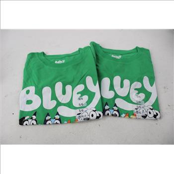 Captain America, Bluey, Pixar Cars Youth Shirts, Size 5/6, 4 Pieces