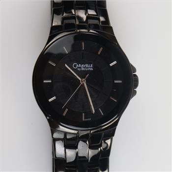 Caravelle By Bulova Black Dial Watch