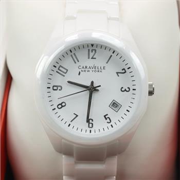 Caravelle White Ceramic Watch