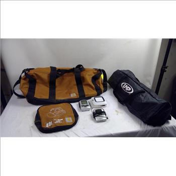 Carhartt Bag, UNP Dome Tent, Springfield Precise Temp, & Ozark Trail Solar Light