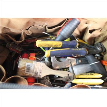 Carhartt Tool Bag With Mixed Tools - Locking Pliers, Husky Adjustable Wrench, And More