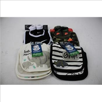 Carter's, Gerber, Nike's Socks, Onesies, Bibs, And More, 0-3m, 0-6m, 30 Pieces