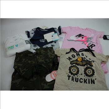 Carter's, Jordan, And More Baby Clothing Lot, 0-9m, 7 Pieces With Washcloths Pack