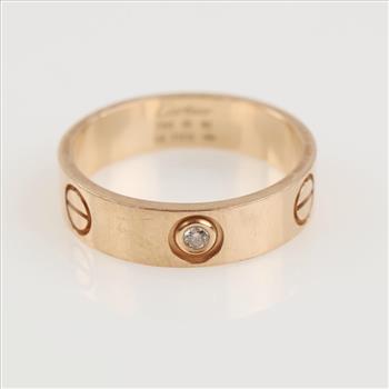 Cartier 18kt Gold Diamond Love Band -Evaluated By Our Certified Gemologist-AGS/GIA