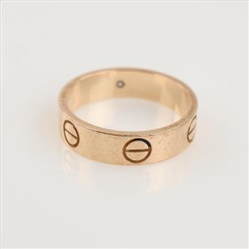 Cartier 18kt Gold Diamond Love Band -Evaluated By Our Certified Gemologist-AGS/GIA