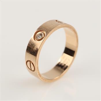 Cartier 18kt Gold Diamond Love Band -Evaluated By Our Certified Gemologist-AGS/GIA
