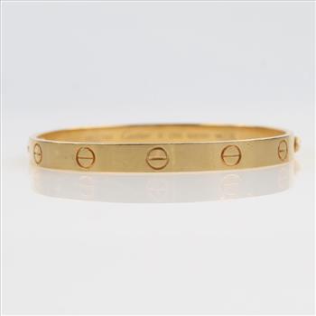 Cartier 18kt Gold LOVE Bangle Bracelet-Evaluated By Our Certified Gemologist-AGS/GIA