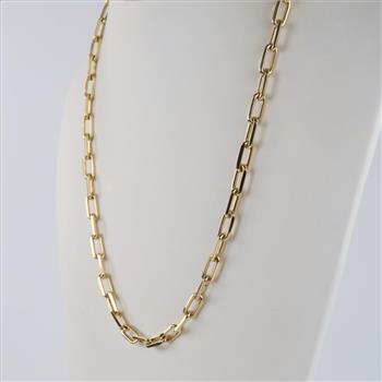 Cartier 18kt Gold Santos Necklace-Evaluated By Our Certified Gemologist-AGS/GIA