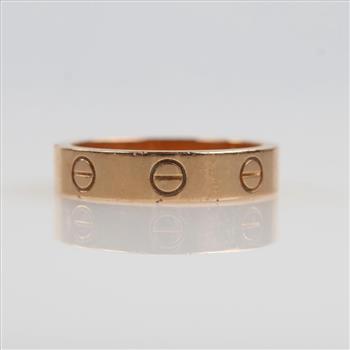 Cartier 18kt Rose Gold Diamond Love Ring-Evaluated By Our Certified Gemologist-AGS/GIA