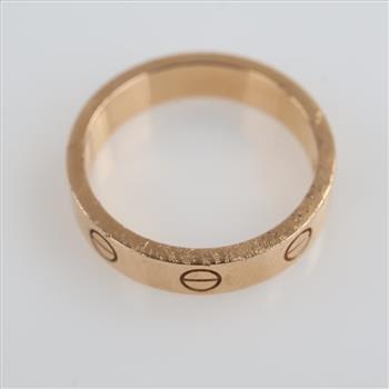 Cartier 18kt Rose Gold Diamond Love Ring-Evaluated By Our Certified Gemologist-AGS/GIA