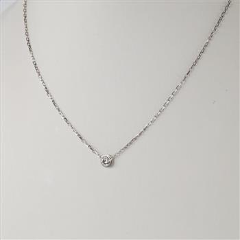 Cartier 18kt White Gold D'Amour Pendant Diamond Necklace-Evaluated By Certified Gemologist-AGS/GIA