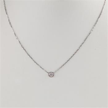 Cartier 18kt White Gold D'Amour Pendant Diamond Necklace-Evaluated By Certified Gemologist-AGS/GIA