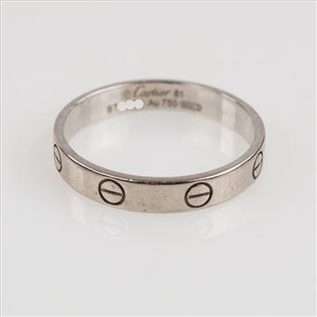 Cartier 18kt White Gold Love Style Band -Evaluated By Our Certified Gemologist-AGS/GIA