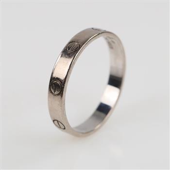 Cartier 18kt White Gold Love Style Band -Evaluated By Our Certified Gemologist-AGS/GIA