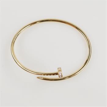 Cartier Diamond 18kt Gold Nail Bracelet - Evaluated By Our Certified Gemologist-AGS/GIA