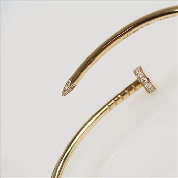 Cartier Diamond 18kt Gold Nail Bracelet - Evaluated By Our Certified Gemologist-AGS/GIA